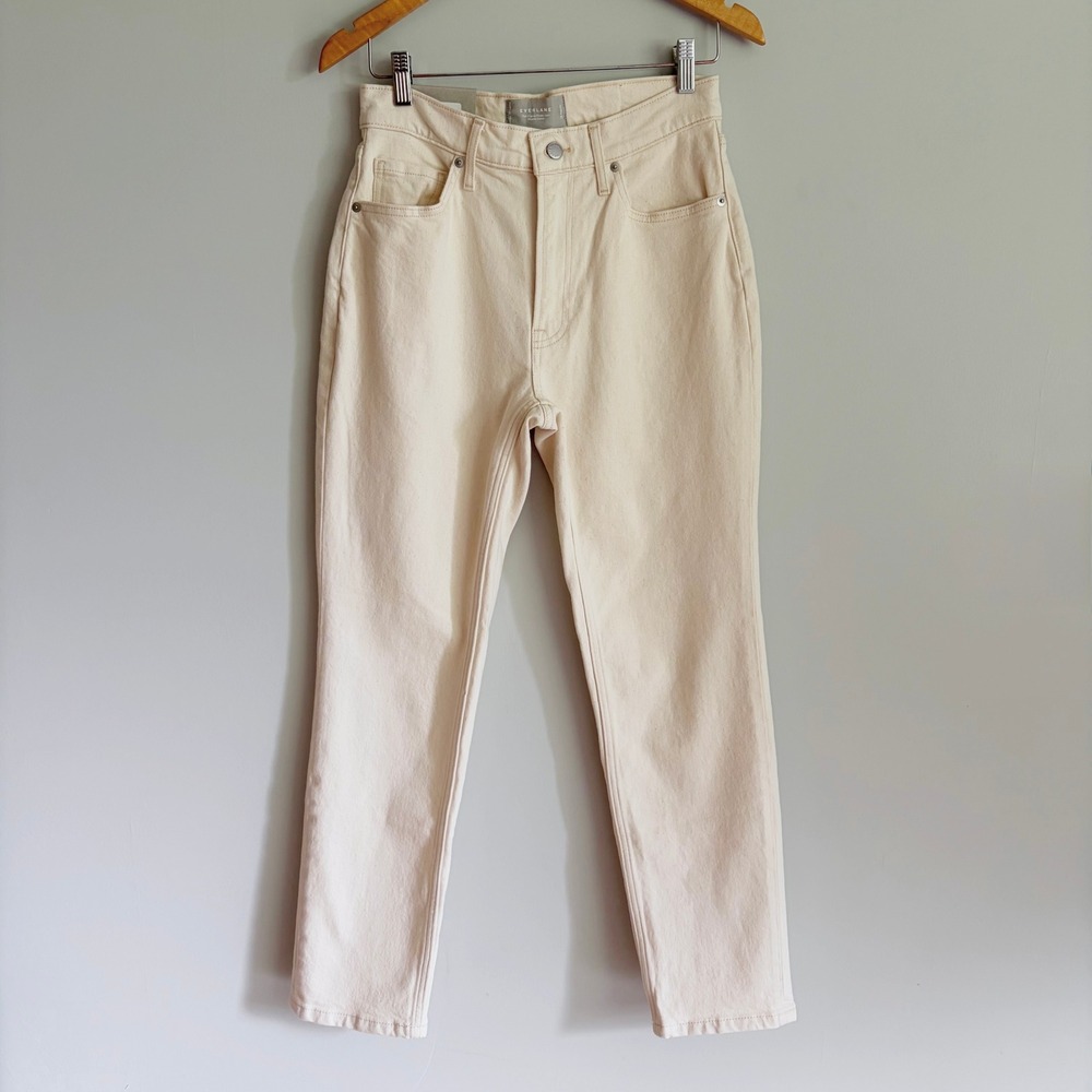 Everlane The Original Cheeky Jean Straight Leg Size 28 Ecru High Rise White NWT